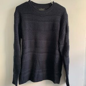 All Saints Men's Dark Navy Crewneck Sweater